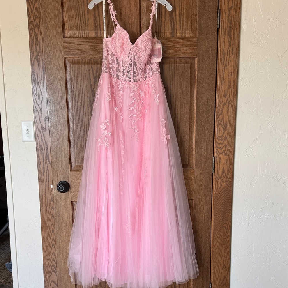 Elegant Pink Lace Gown